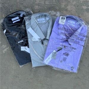 Calvin Klein Steel Slim-Fit Performance Non-Iron Dress Shirt Buddle - Size: XL